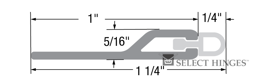 Straight Weatherstrips measurement diagram (imperial)