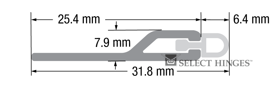 Straight Weatherstrips measurement diagram (metric)