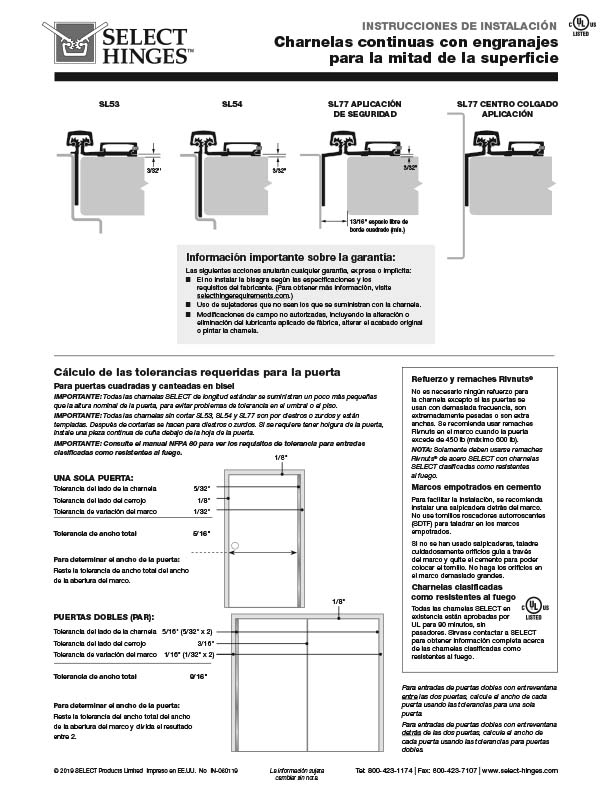 Half Surface Geared instructions SPA 1