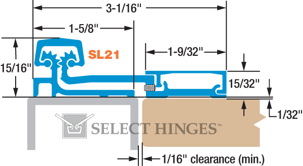 Select Hinges SL21 SD 83 Geared Full Surface Continuous Hinge Standard Duty Dark Bronze 780-210 FS MCK22 Fire Rating Swing-Clear Action Removable Door Leaf Cover 